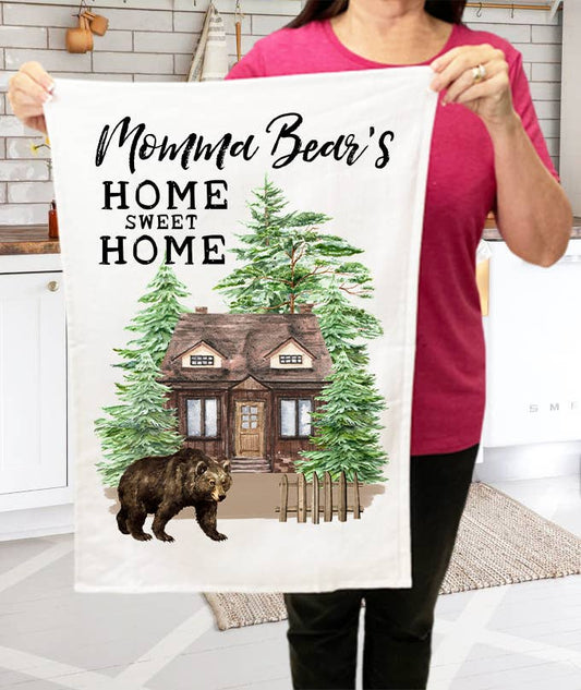 Momma Bear Home Sweet Home Cabin Kitchen Terry Cloth Towels