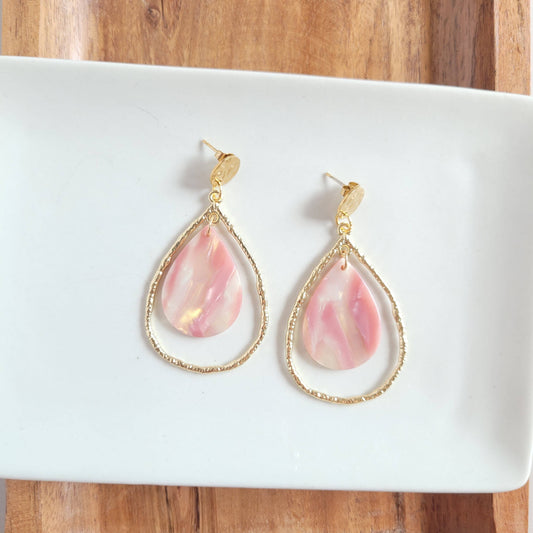 Savannah Earrings - Dusty Rose Shimmer