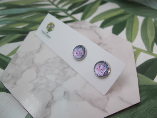 Stud Earrings Succulent Plant Design 10mm