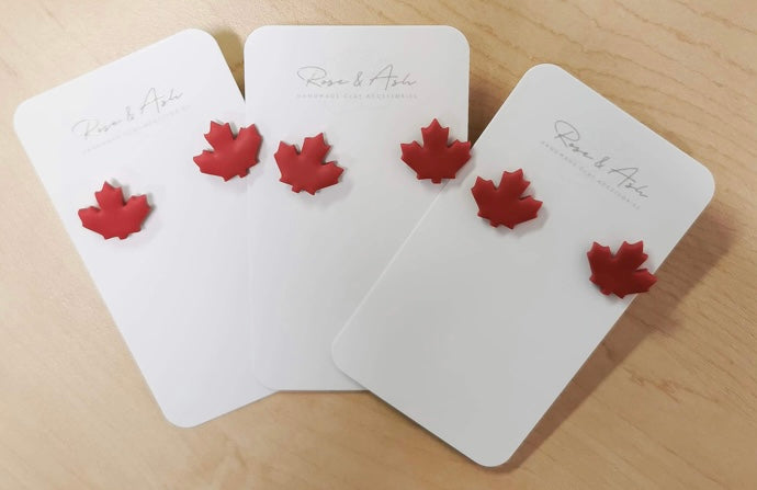 Canada Day Maple Leaf Earrings