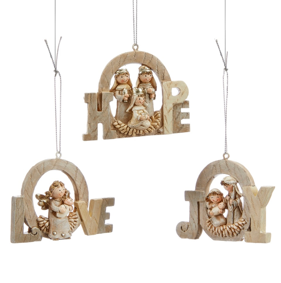 Holy Family Ornaments, 3 Assorted