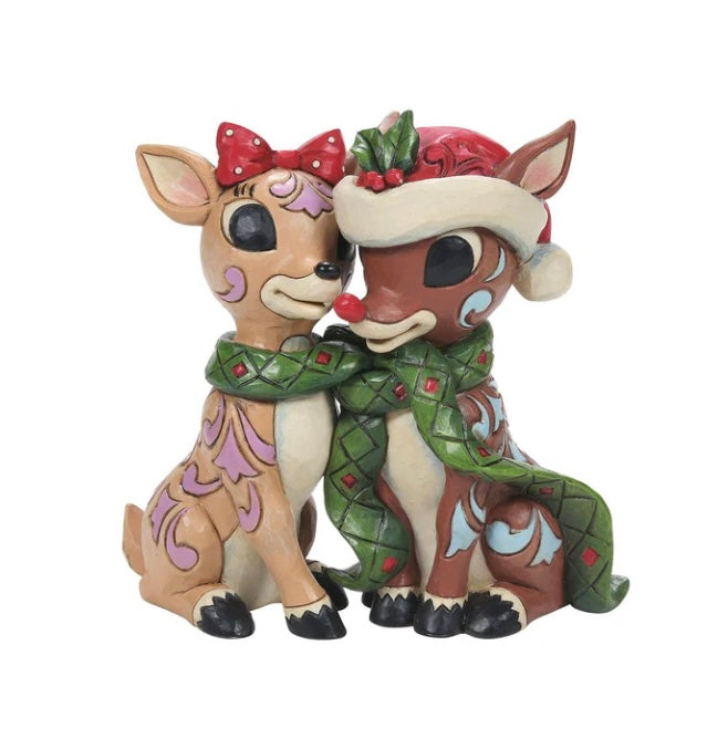 Rudolph and Clarice Wrapped in  Scarf, Figurine, Jim Shore
