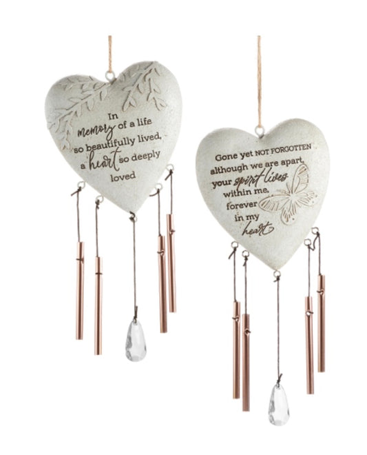 Heart Sentiment Wind Chimes -2 Assorted
