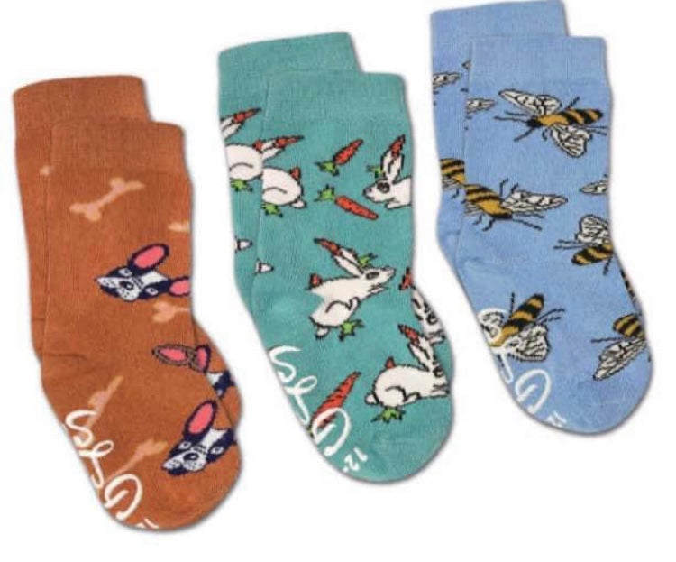 Children’s  Anti-Slip Socks, Bunny, Dog, Bee