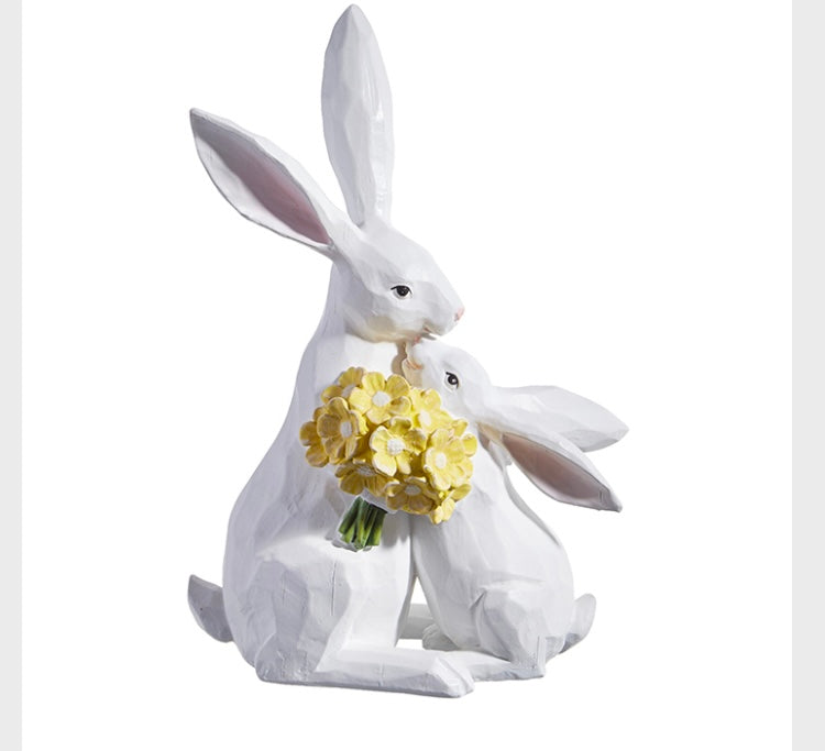 Bunny and Baby Figurine, Raz Imports