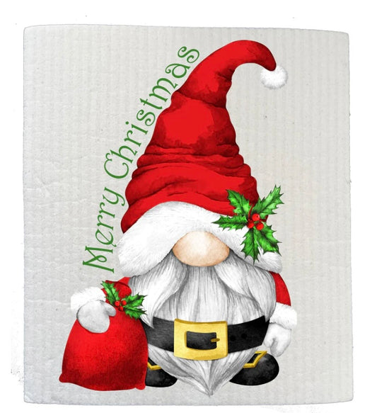 Christmas Gnome, Santa Claus Swedish Dish Cloth