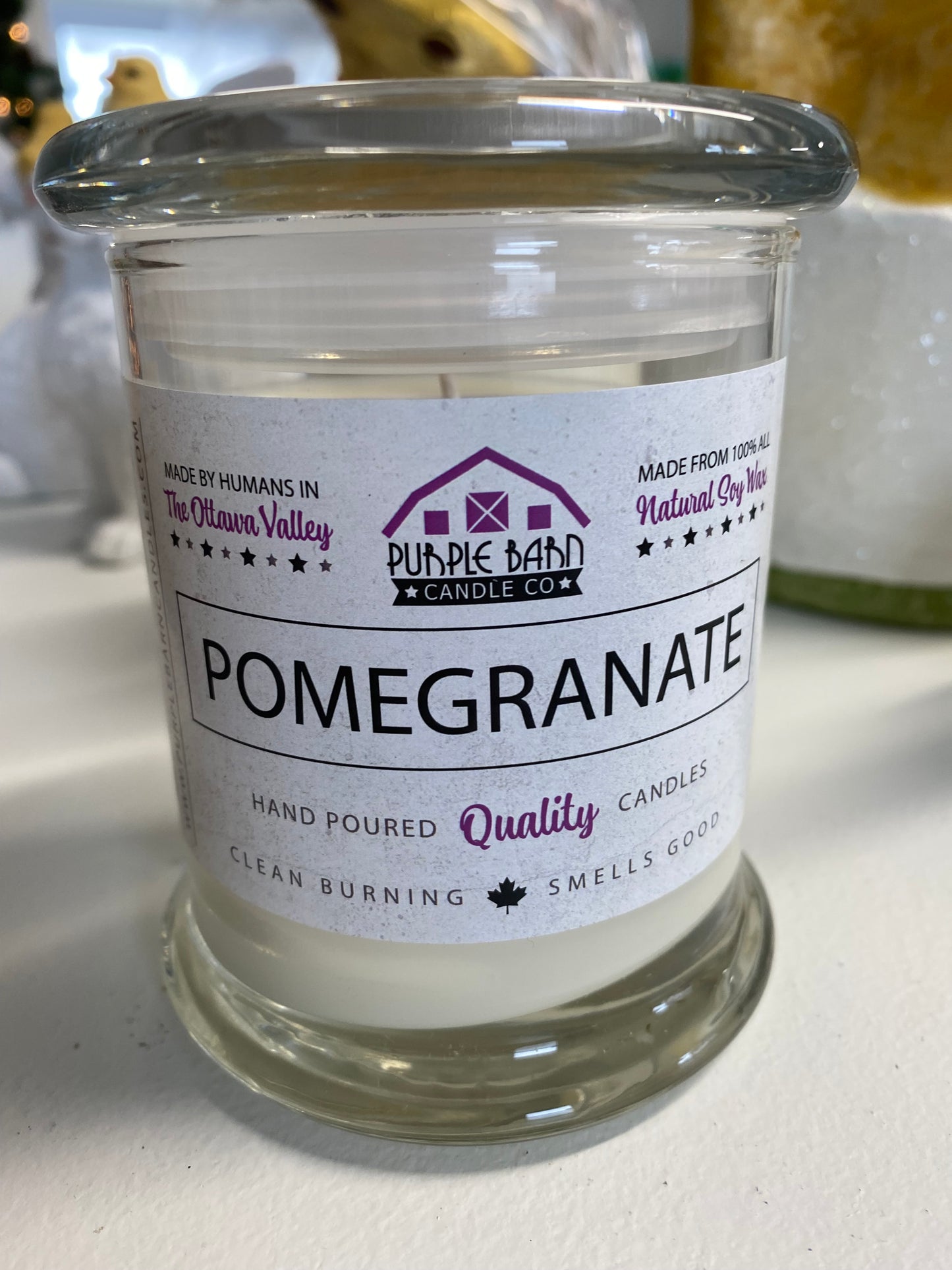 Purple Barn Candle Company, Pomegranate, 8 Ounce Soy Candle