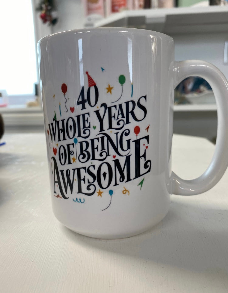 Milestone Birthday Mugs, Large 18 Ounces