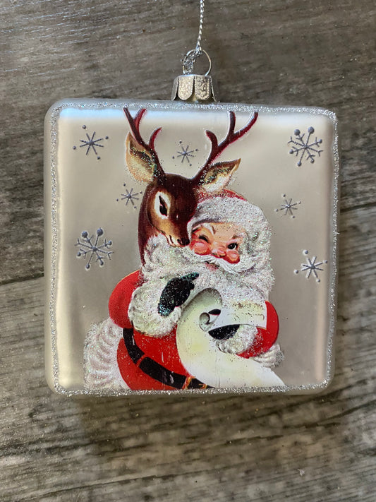 Raz 4 INCH SANTA ORNAMENT VINTAGE