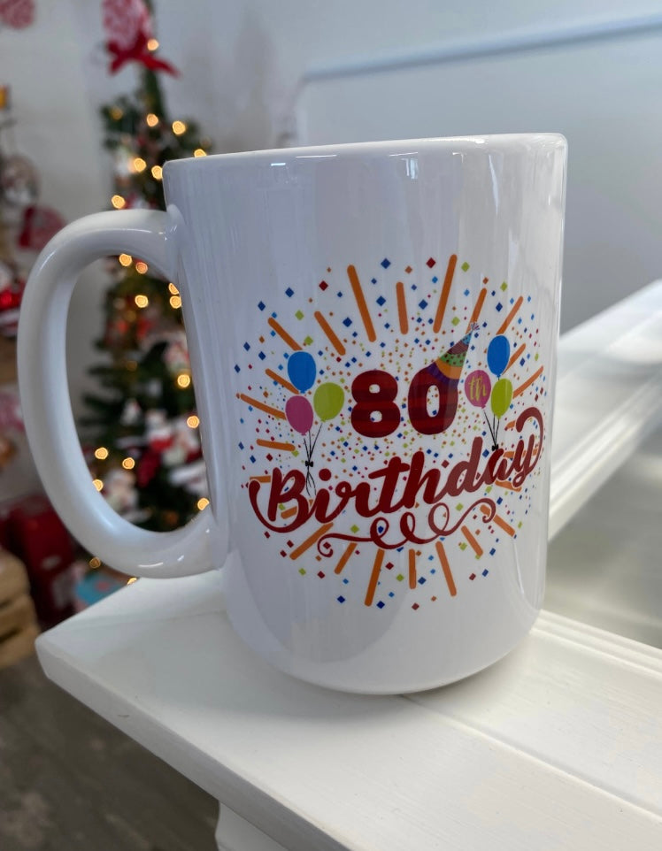 Milestone Birthday Mugs, Large 18 Ounces