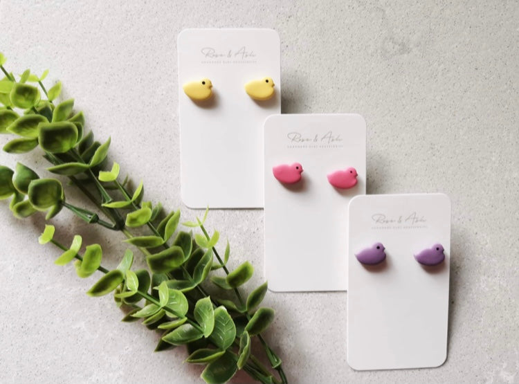 Easter Chick Earrings, Available in 3 Colours