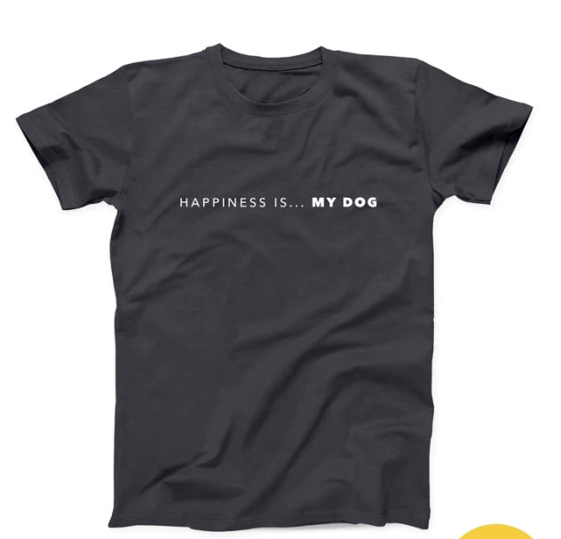 Happiness Is my Dog, T-shirt, Mens, vintage black