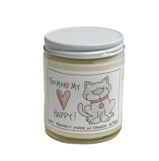 You Make My Heart Happy, Cat, 6 Ounce Candle