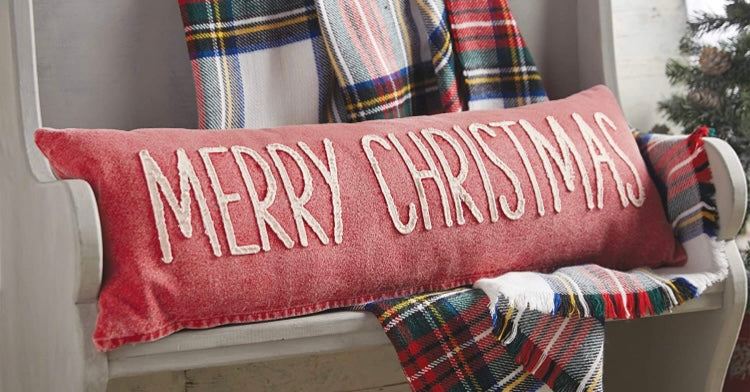 Merry Christmas Canvas Pillow