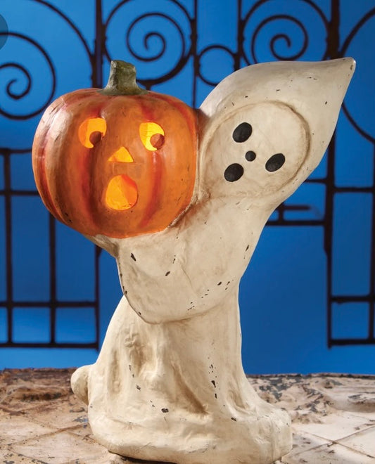 Large Ghost with Pumpkin by Bethany Lowe