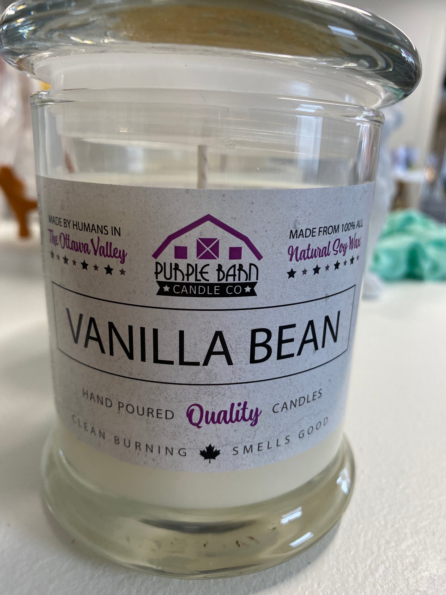 Purple Barn Candle Company,  Vanilla Bean Soy Candle, 20 Ounce