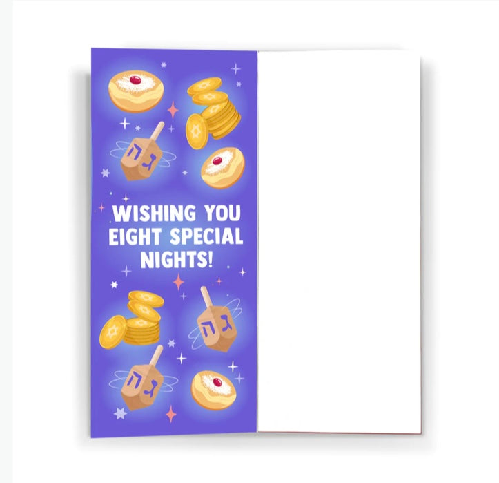 Hanukkah Card Medium, Large Socks Enclosed