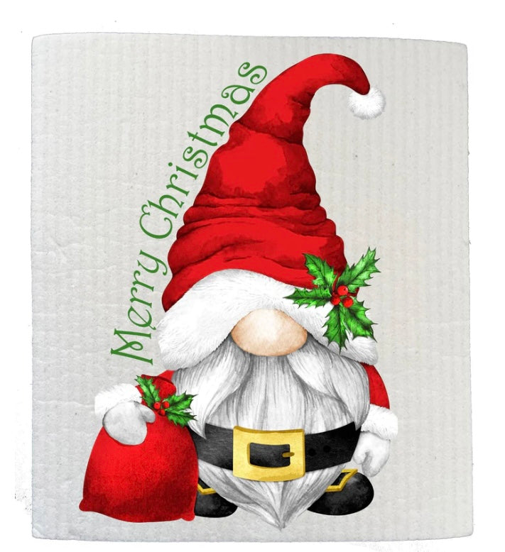 Christmas Gnome, Santa Claus Swedish Dish Cloth