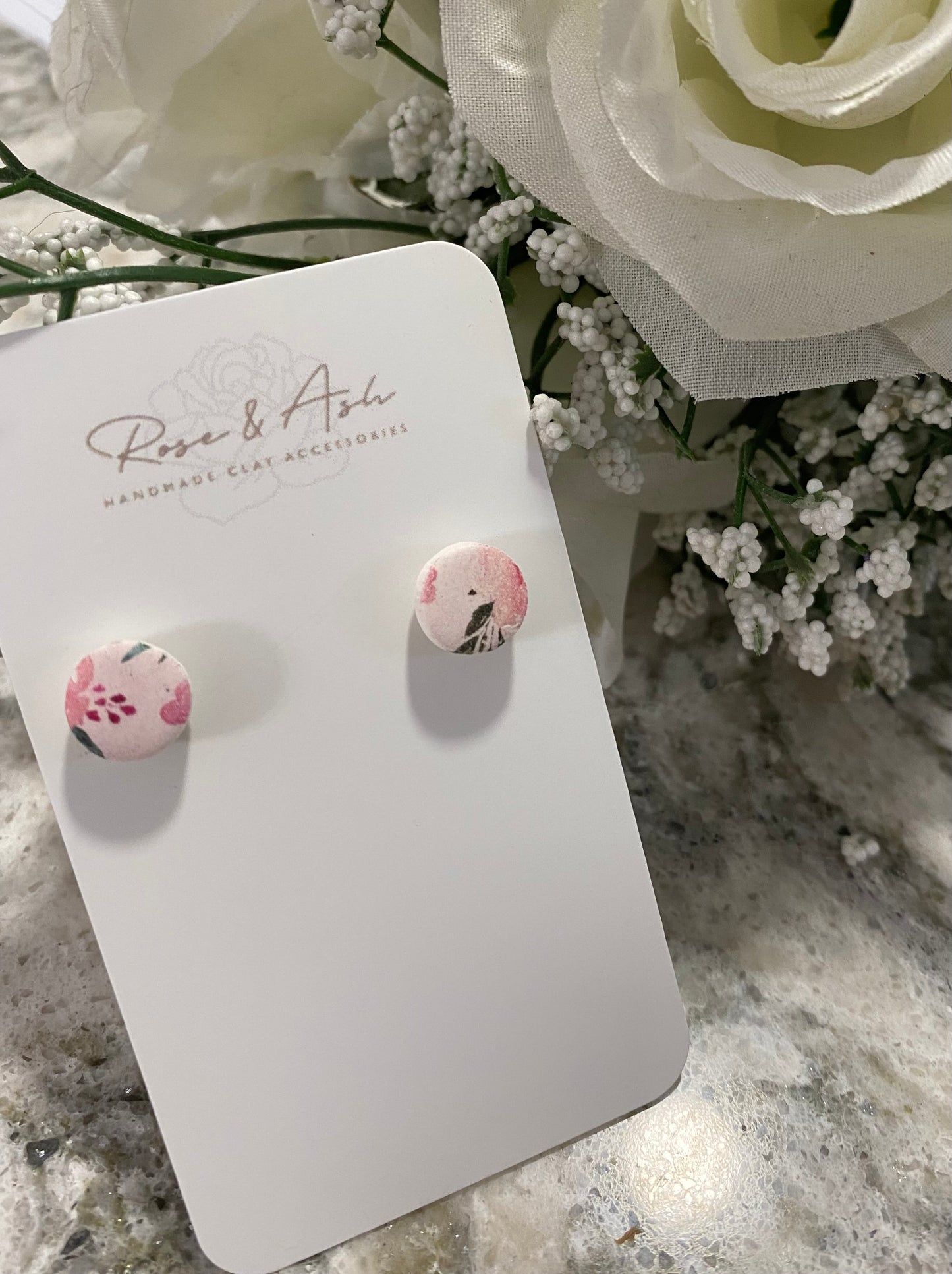 Floral Stud Earrings by Rose & Ash