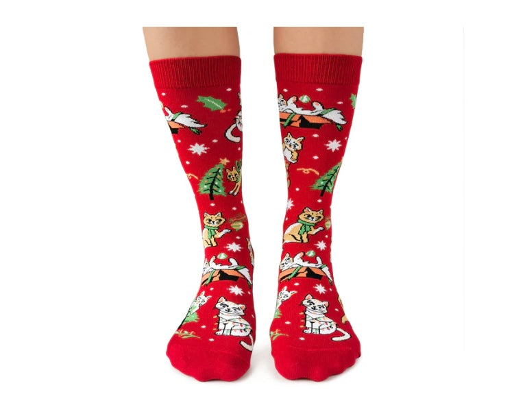 Festive Feline Socks, Women’s and Mens