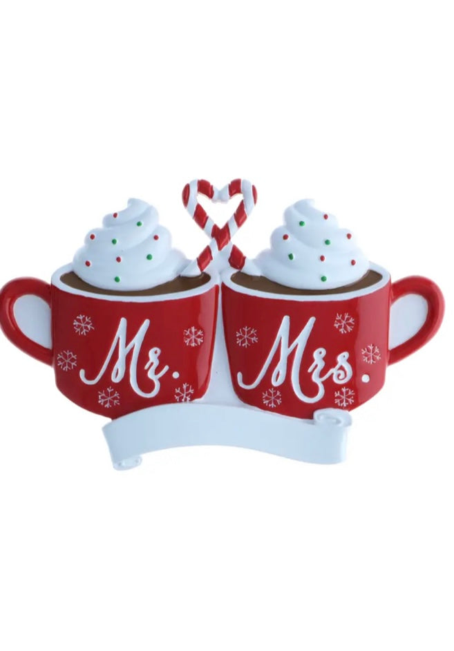 Mr. and Mrs. Hot Cocoa Personalized Ornament