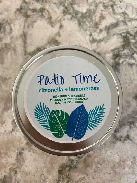 Patio Time, 8 Ounce, Citronella and Lemongrass Tin