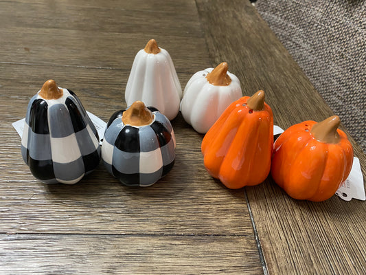 Harvest Themed Salt and Pepper Shakers, 3 Assorted
