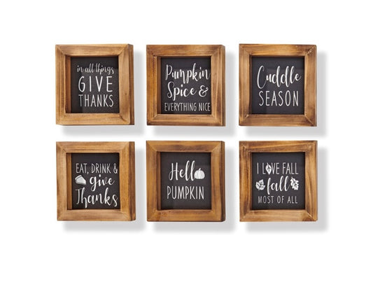 Framed Mini Desk Block with Sentiment, 6 Asst.