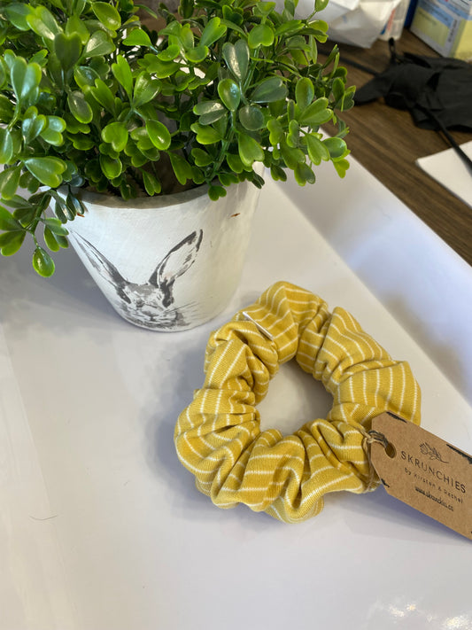 Yellow/White Striped Scrunchie