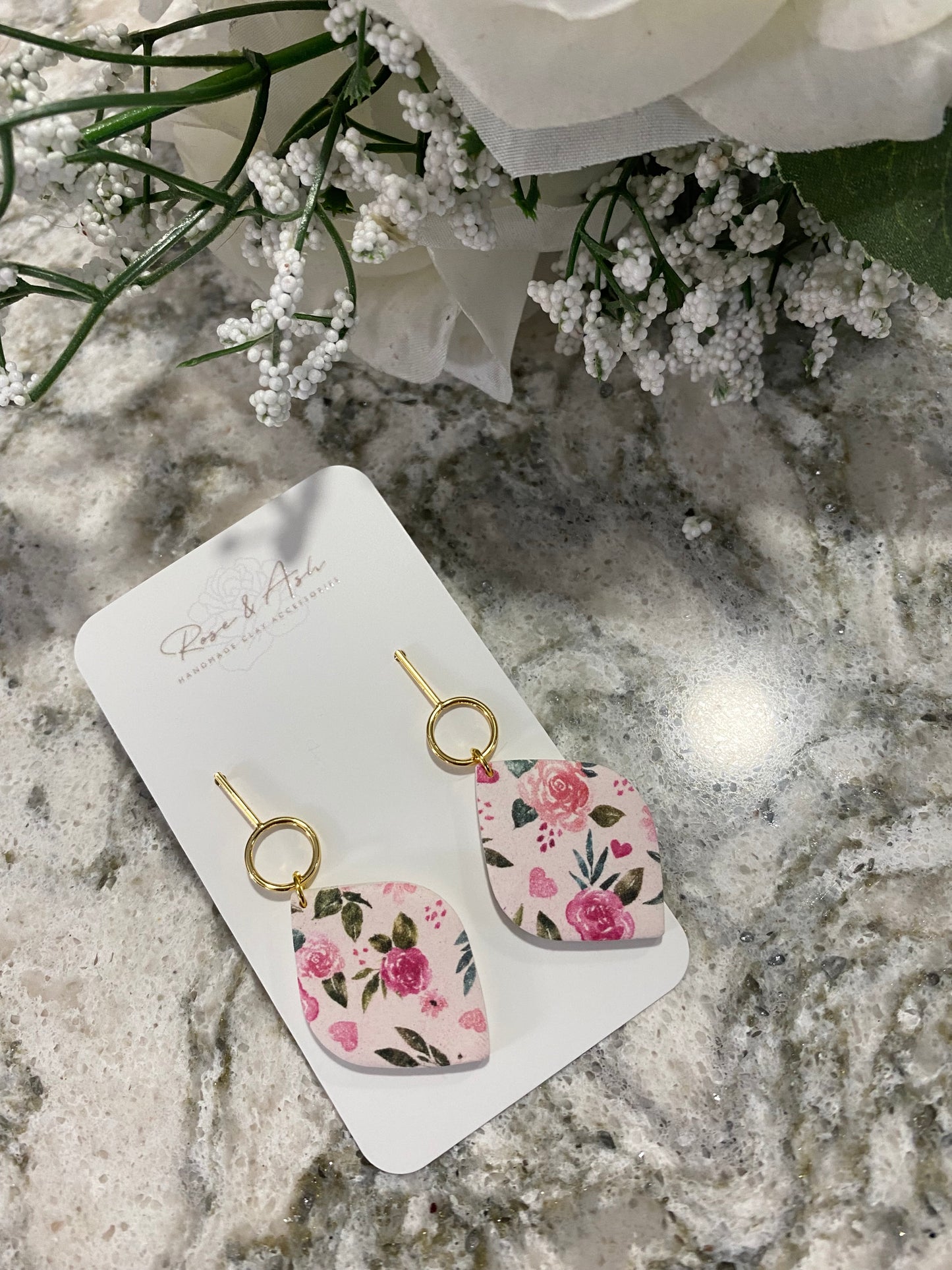 Floral Pattern Dangles by Rose & Ash