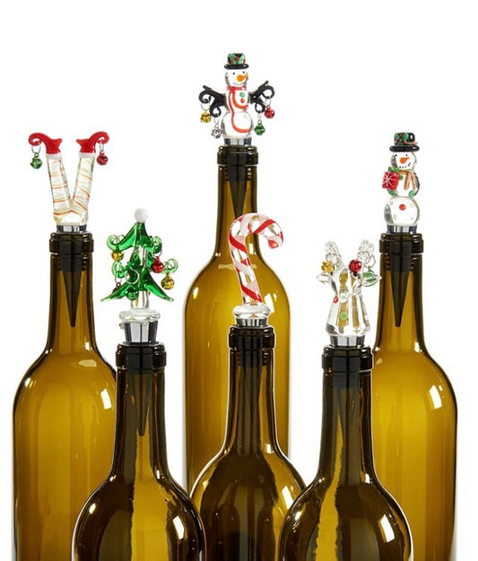 LED Christmas Wine Stoppers, 6 Assorted