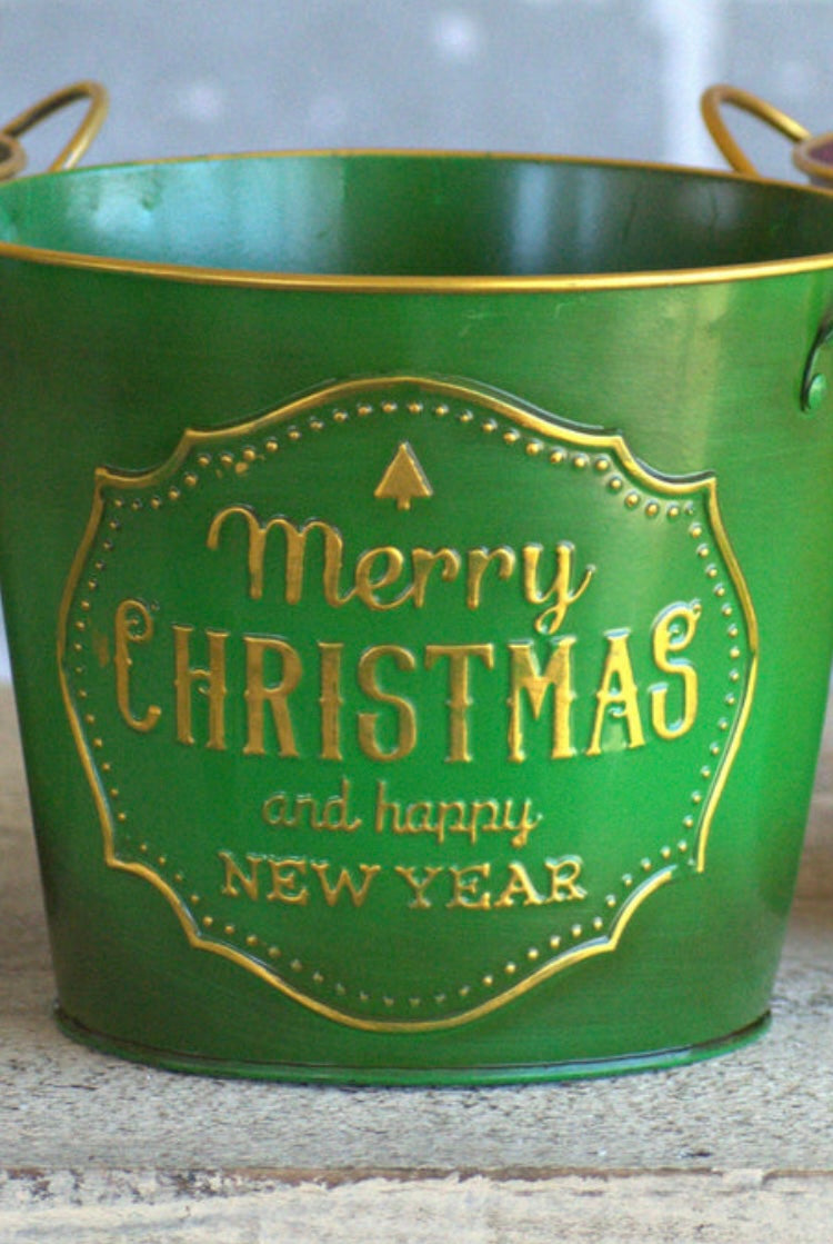 Merry Christmas 6"Holiday Pot Covers 3/asst 7.5D X 6.3H