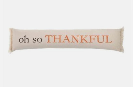 Oh So Merry/Thankful Long Reversible Thanksgiving Christmas Pillow
