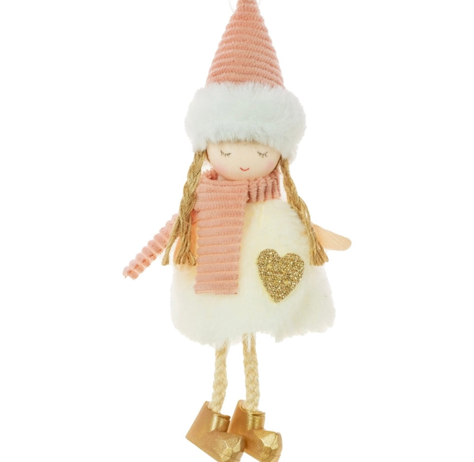 White Hanging Peaceful Girl Ornament