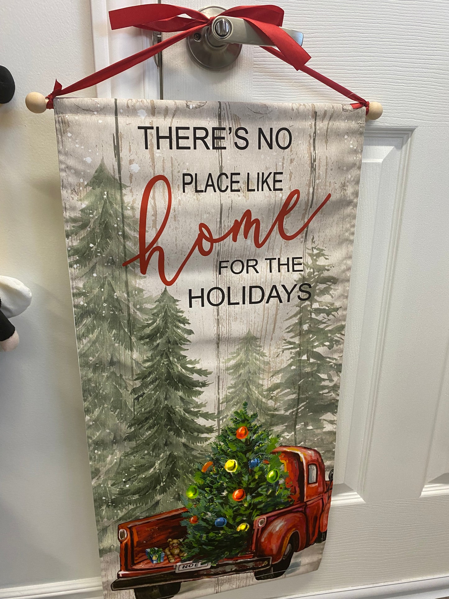 Christmas Banner with Sentiment “Theres No Place Like Home For the Holidays