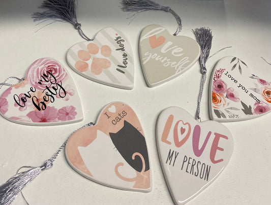 Ceramic Ornaments with Sentiment