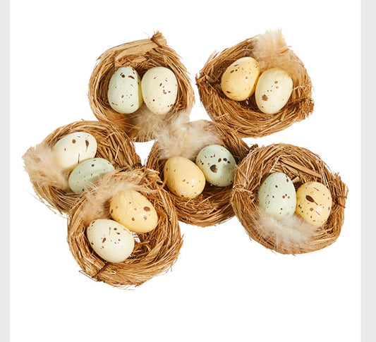 Speckled Eggs in Nests