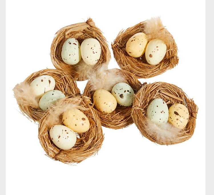 Speckled Eggs in Nests