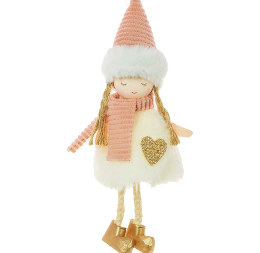 White Hanging Peaceful Girl Ornament