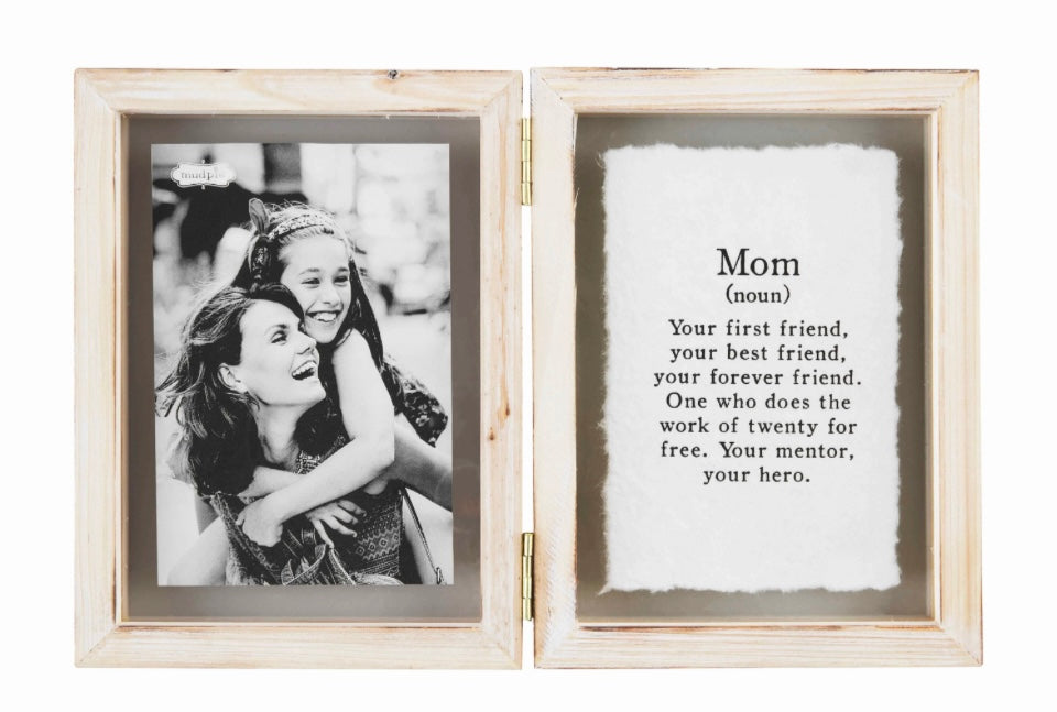 Mom, Hinged Frame with Sentiment by Mud Pie