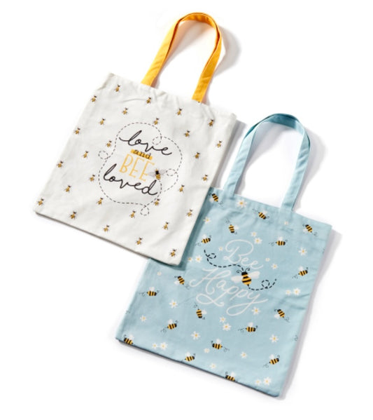 Cotton Tote Bag, 2 Assorted