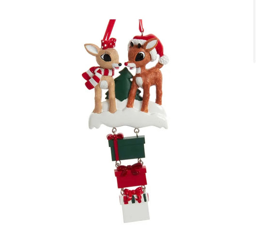 Rudolph The Red Nose Reindeer® & Clarice Family of 5 Ornament For Personalization