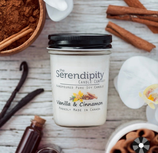 Vanilla and Cinnamon, 8 Ounce Soy Candle