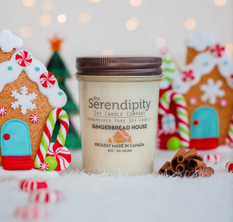 8 Ounce Gingerbread House Soy Candle