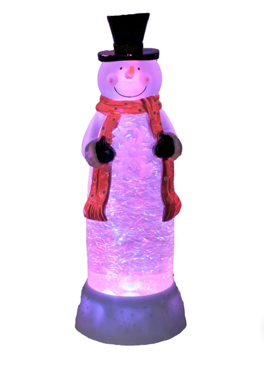 Colour Changing Snowman Snow Globe