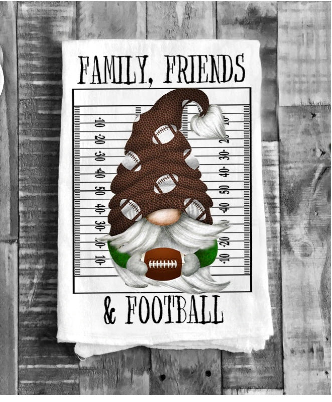 Family, Friends and Football Tea Towel