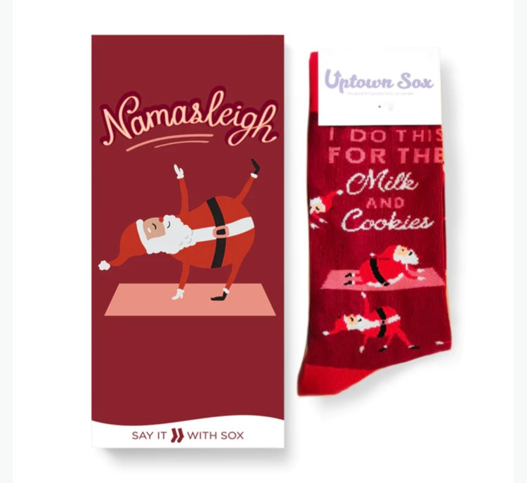 Yoga Santa Card, Small Medium Socks Included