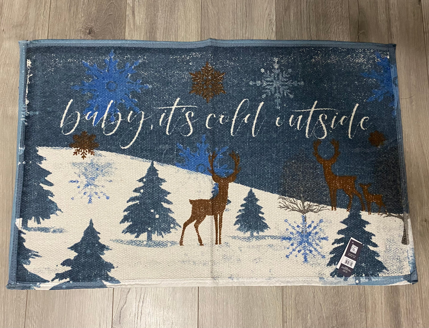Christmas Mat with Sentiment, “Baby it’s Cold Outside”