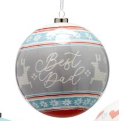 Ball Ornaments with Sentiment, 6 Assorted