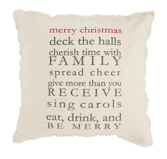 Merry Christmas Rules Throw Pillow